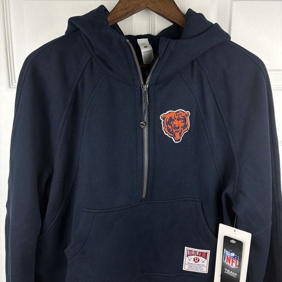 lululemon athletica Tops - Chicago Bears Lululemon Womens Hoodie Scuba Sweatshirt Half Zip Large M/L NEW